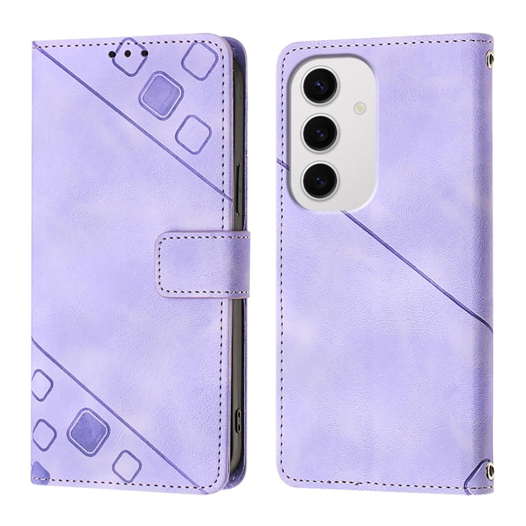 For Samsung Galaxy S24 FE 5G Skin-feel Embossed Leather Phone Case