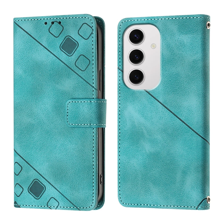 For Samsung Galaxy S24 FE 5G Skin-feel Embossed Leather Phone Case