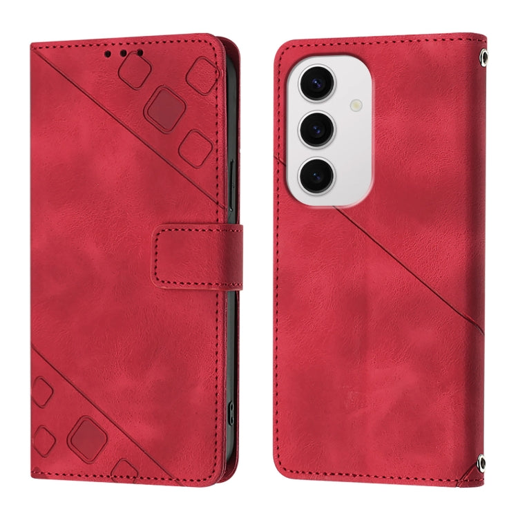 For Samsung Galaxy S24 FE 5G Skin-feel Embossed Leather Phone Case