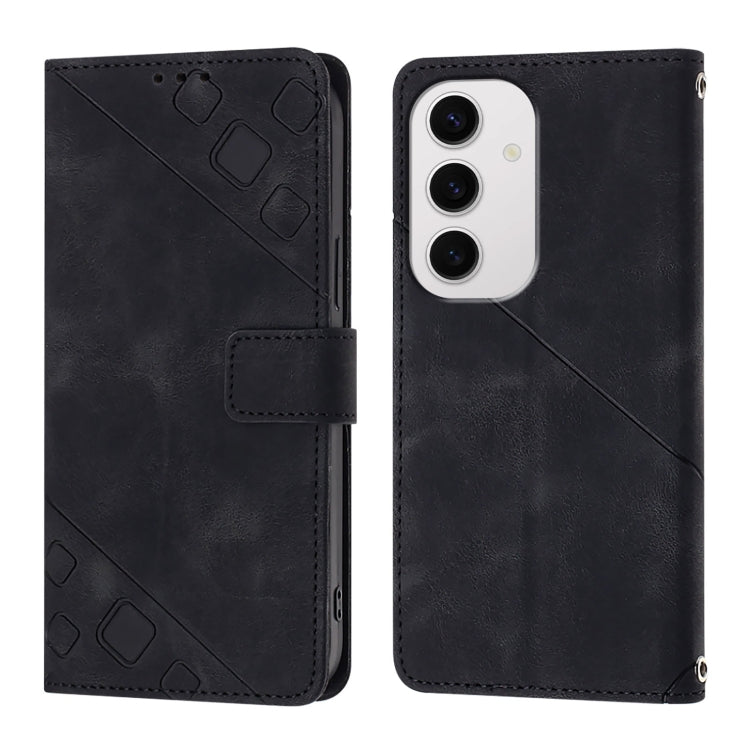 For Samsung Galaxy S24 FE 5G Skin-feel Embossed Leather Phone Case