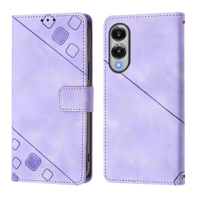 For Samsung Galaxy S25 Edge 5G Skin-feel Embossed Leather Phone Case