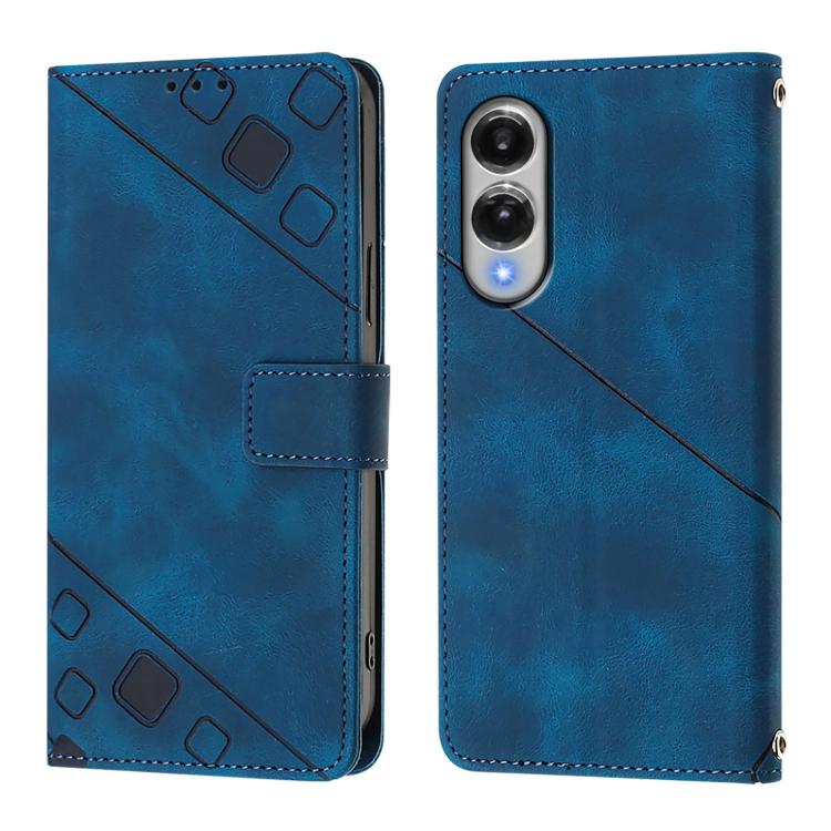 For Samsung Galaxy S25 Edge 5G Skin-feel Embossed Leather Phone Case