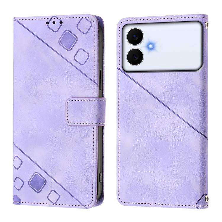 For Samsung Galaxy S26 Edge 5G Skin-feel Embossed Leather Phone Case