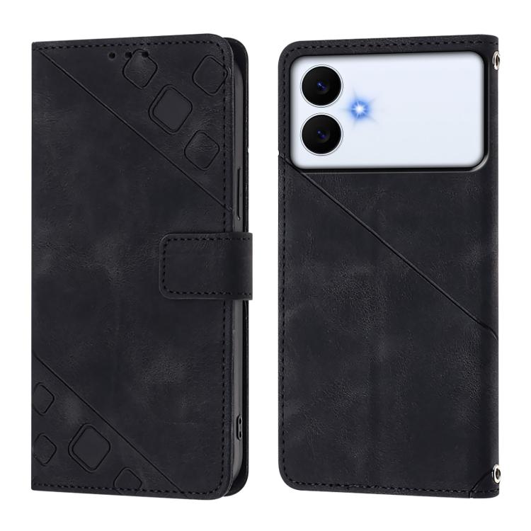 For Samsung Galaxy S26 Edge 5G Skin-feel Embossed Leather Phone Case