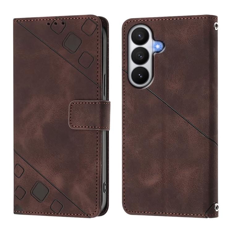 For Samsung Galaxy S26 5G Skin-feel Embossed Leather Phone Case