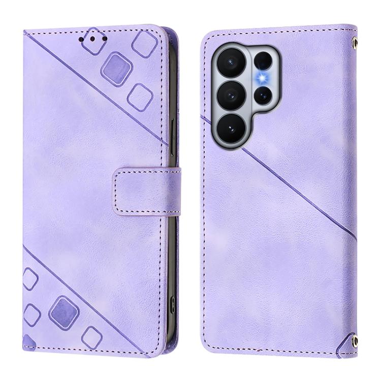 For Samsung Galaxy S26 Ultra 5G Skin-feel Embossed Leather Phone Case