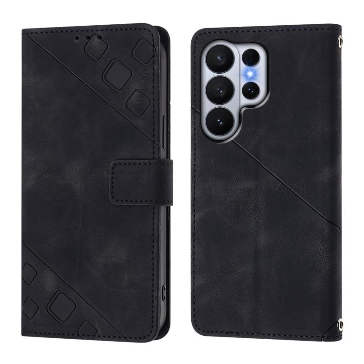 For Samsung Galaxy S26 Ultra 5G Skin-feel Embossed Leather Phone Case