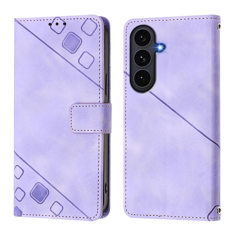 For Galaxy S26 FE 5G Skin-feel Embossed Leather Phone Case
