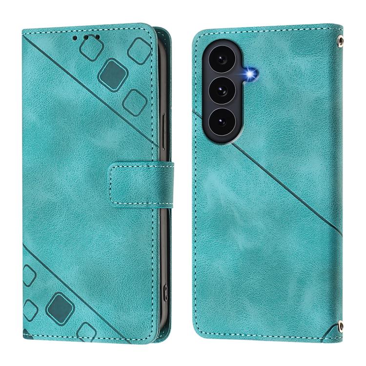 For Galaxy S26 FE 5G Skin-feel Embossed Leather Phone Case