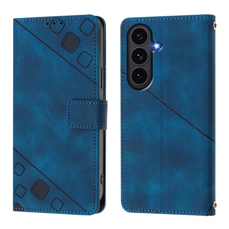 For Galaxy S26 FE 5G Skin-feel Embossed Leather Phone Case