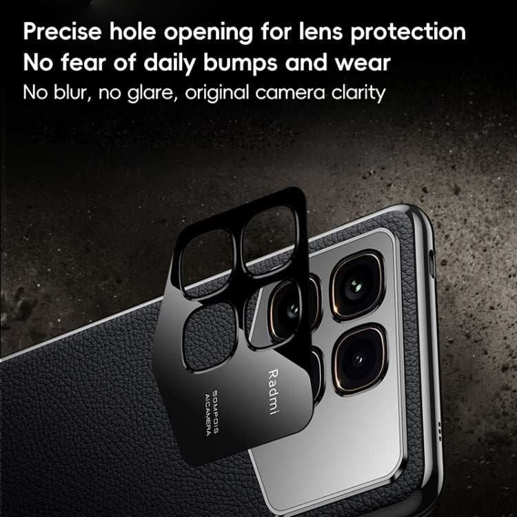 For Redmi K70 Ultra First Layer Cowhide Leather Electroplated PC Phone Case