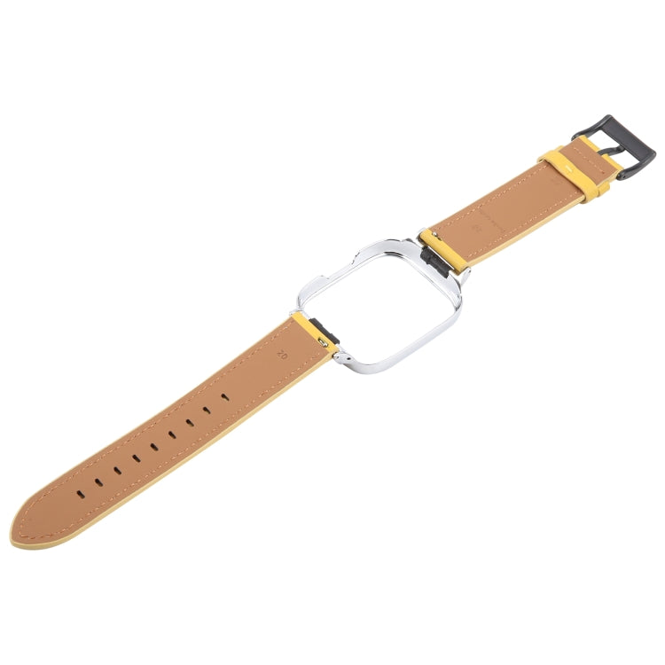 For Redmi Watch 3 Lite Metal Frame Integrated Leather Watch Band