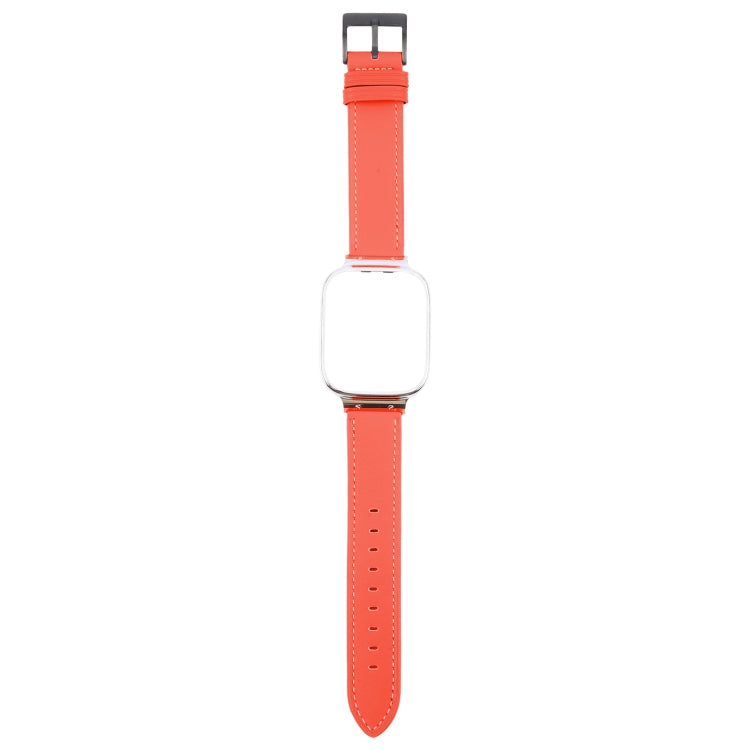 For Redmi Watch 3 Lite Metal Frame Integrated Leather Watch Band