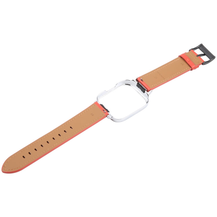 For Redmi Watch 3 Lite Metal Frame Integrated Leather Watch Band
