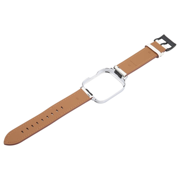 For Redmi Watch 3 Lite Metal Frame Integrated Leather Watch Band