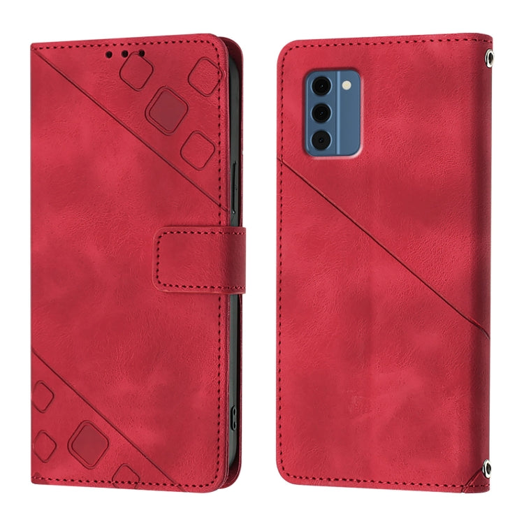 For Nokia C300 Skin Feel Embossed Leather Phone Case