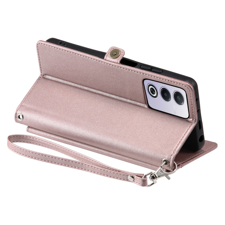 For OPPO A3 Pro 5G Global Wallet Multi-card Slot Leather Phone Case with Lanyard