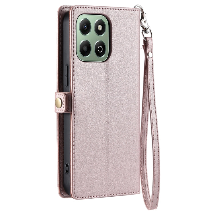 For Honor X6b / X6a Wallet Multi-card Slot Leather Phone Case with Lanyard