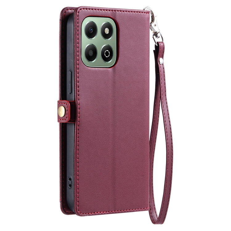 For Honor X6b / X6a Wallet Multi-card Slot Leather Phone Case with Lanyard