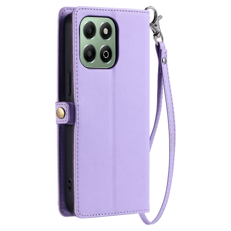 For Honor X6b / X6a Wallet Multi-card Slot Leather Phone Case with Lanyard
