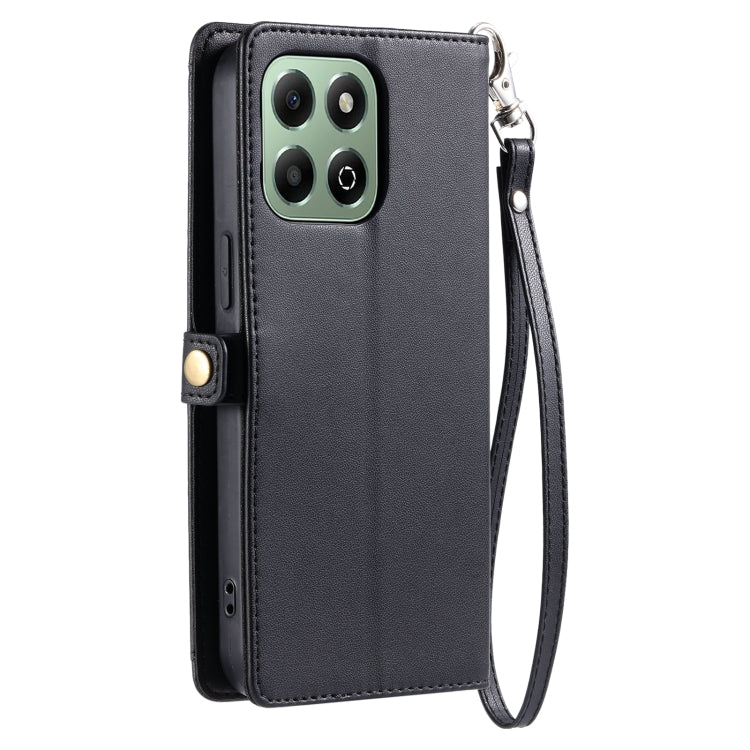 For Honor X6b / X6a Wallet Multi-card Slot Leather Phone Case with Lanyard