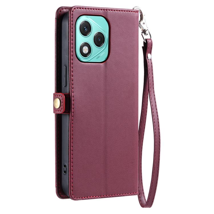 For Honor 400 Lite Global Wallet Multi-card Slot Leather Phone Case with Lanyard