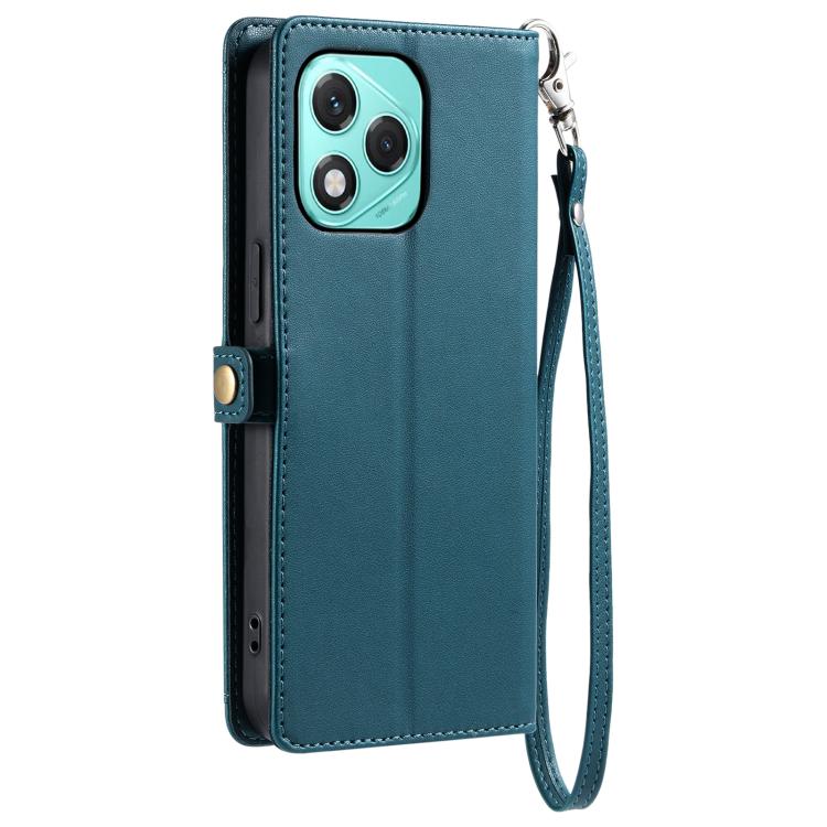 For Honor 400 Lite Global Wallet Multi-card Slot Leather Phone Case with Lanyard