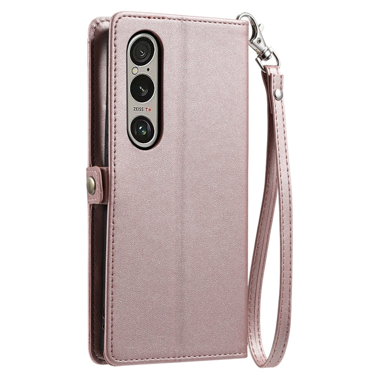 For Sony Xperia 1 VI Wallet Multi-card Slot Leather Phone Case with Lanyard