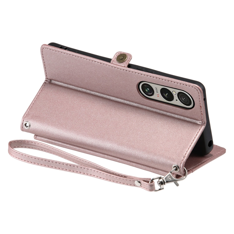 For Sony Xperia 1 VI Wallet Multi-card Slot Leather Phone Case with Lanyard