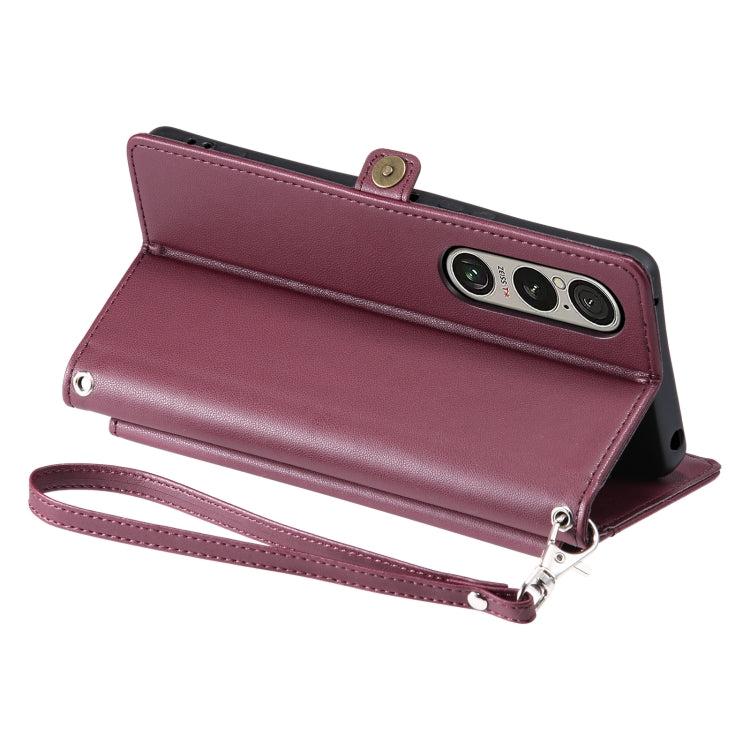 For Sony Xperia 1 VI Wallet Multi-card Slot Leather Phone Case with Lanyard