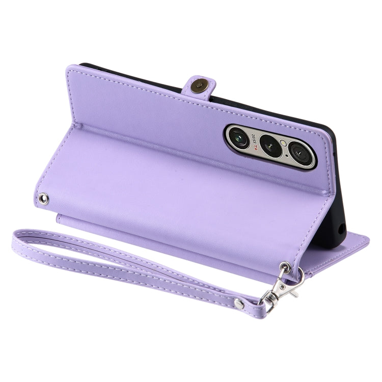 For Sony Xperia 1 VI Wallet Multi-card Slot Leather Phone Case with Lanyard