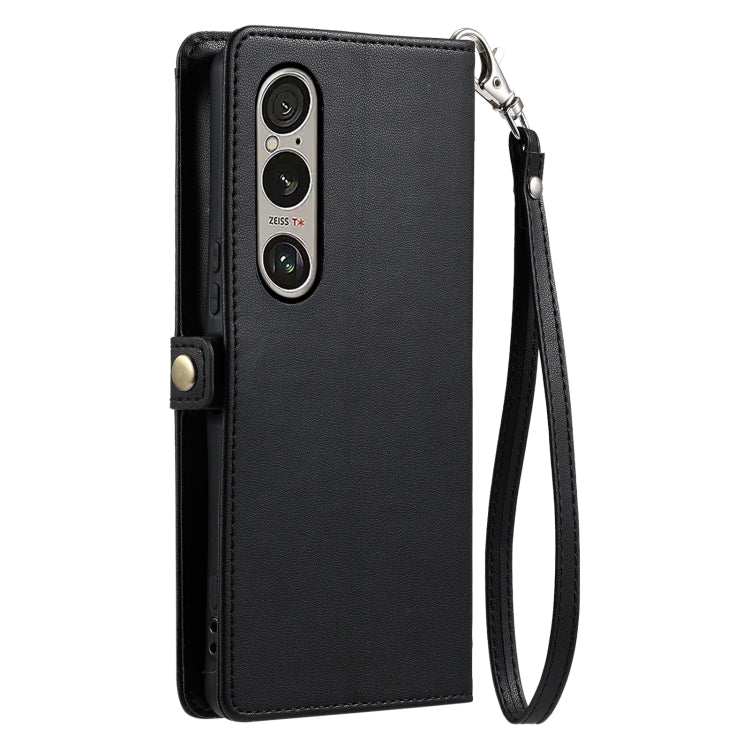 For Sony Xperia 1 VI Wallet Multi-card Slot Leather Phone Case with Lanyard