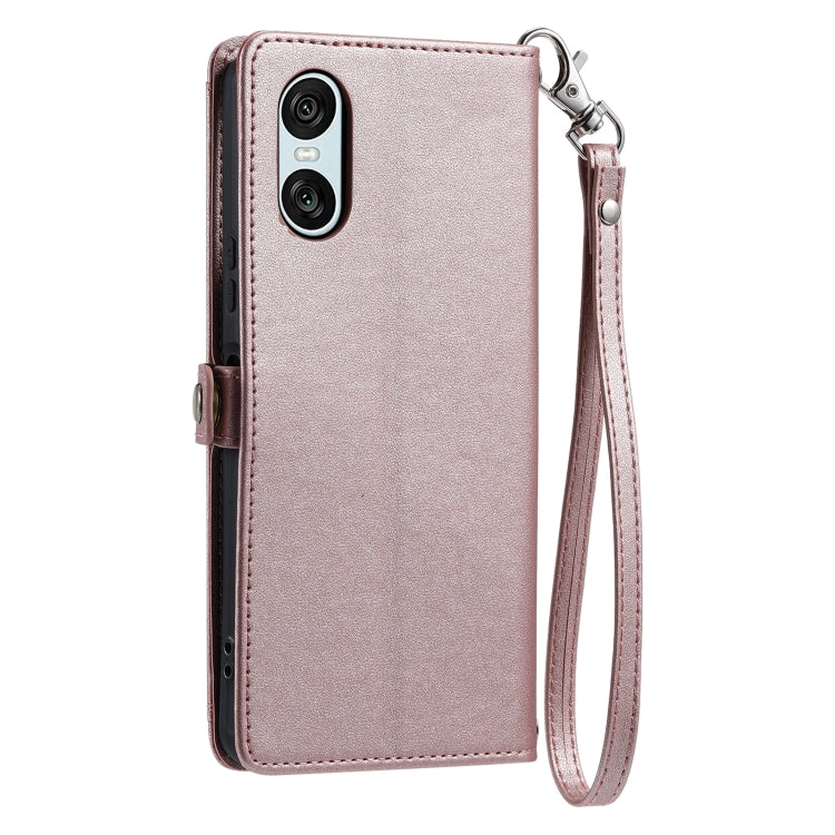 For Sony Xperia 10 VI Wallet Multi-card Slot Leather Phone Case with Lanyard