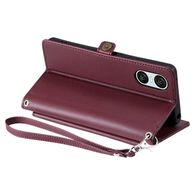 For Sony Xperia 10 VI Wallet Multi-card Slot Leather Phone Case with Lanyard