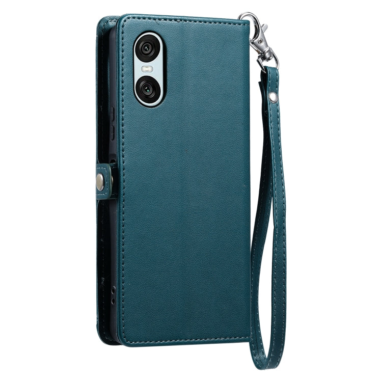 For Sony Xperia 10 VI Wallet Multi-card Slot Leather Phone Case with Lanyard