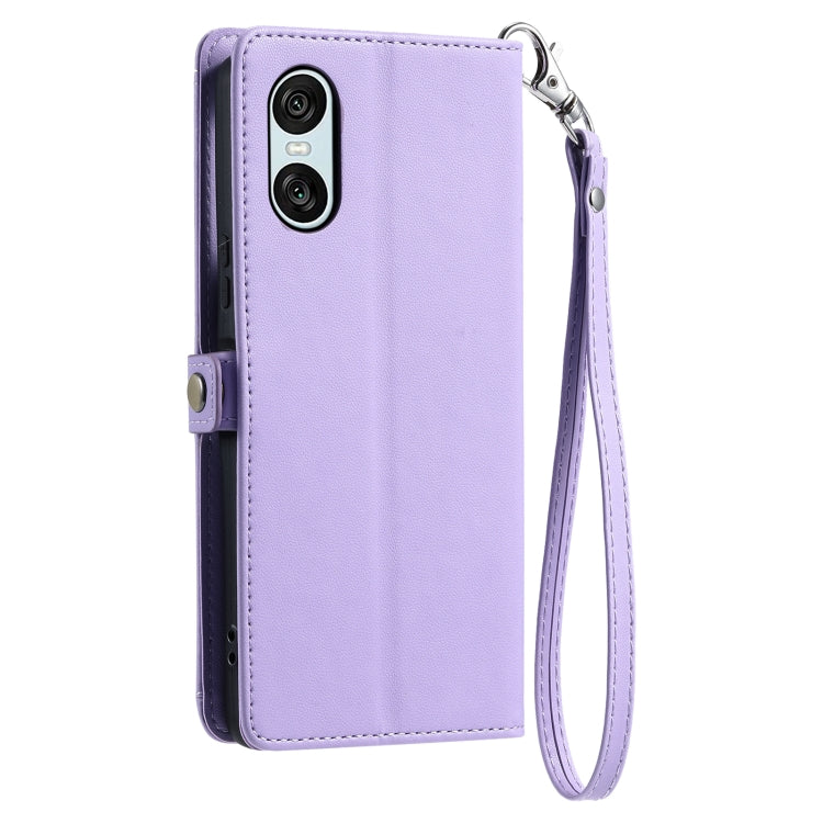 For Sony Xperia 10 VI Wallet Multi-card Slot Leather Phone Case with Lanyard