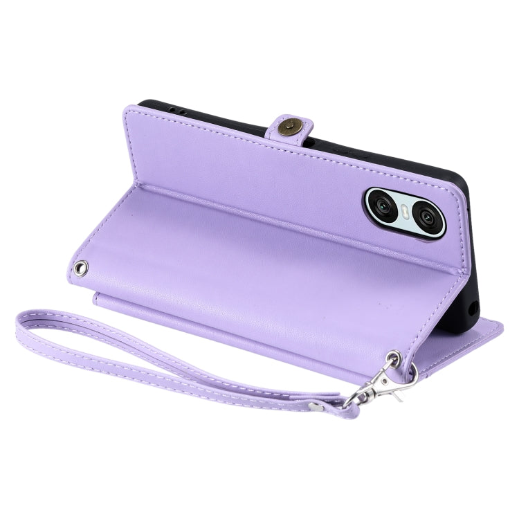 For Sony Xperia 10 VI Wallet Multi-card Slot Leather Phone Case with Lanyard