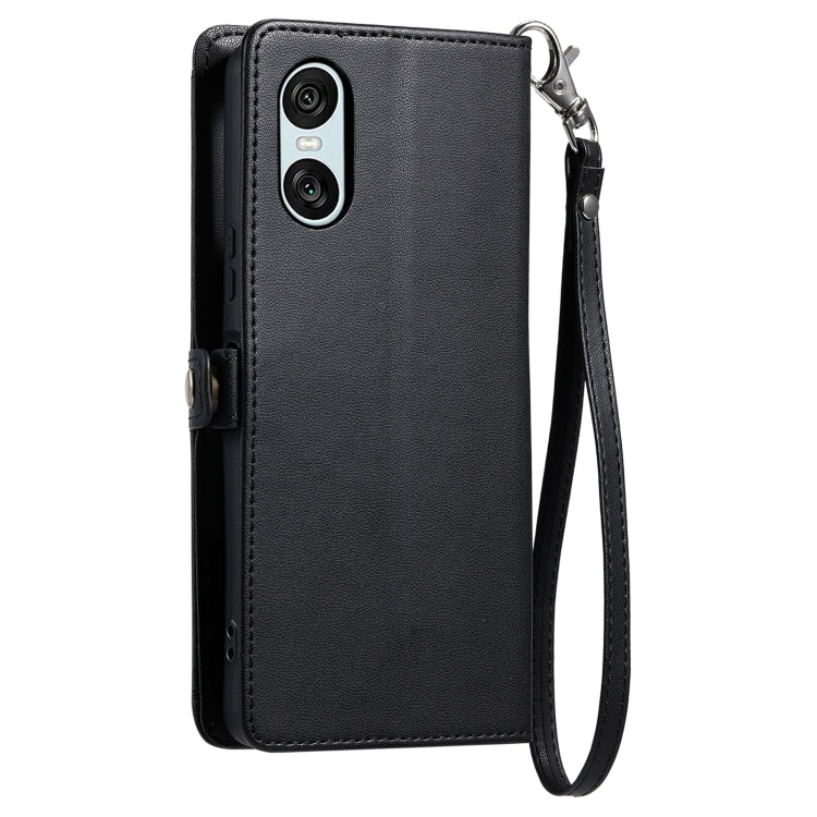For Sony Xperia 10 VI Wallet Multi-card Slot Leather Phone Case with Lanyard