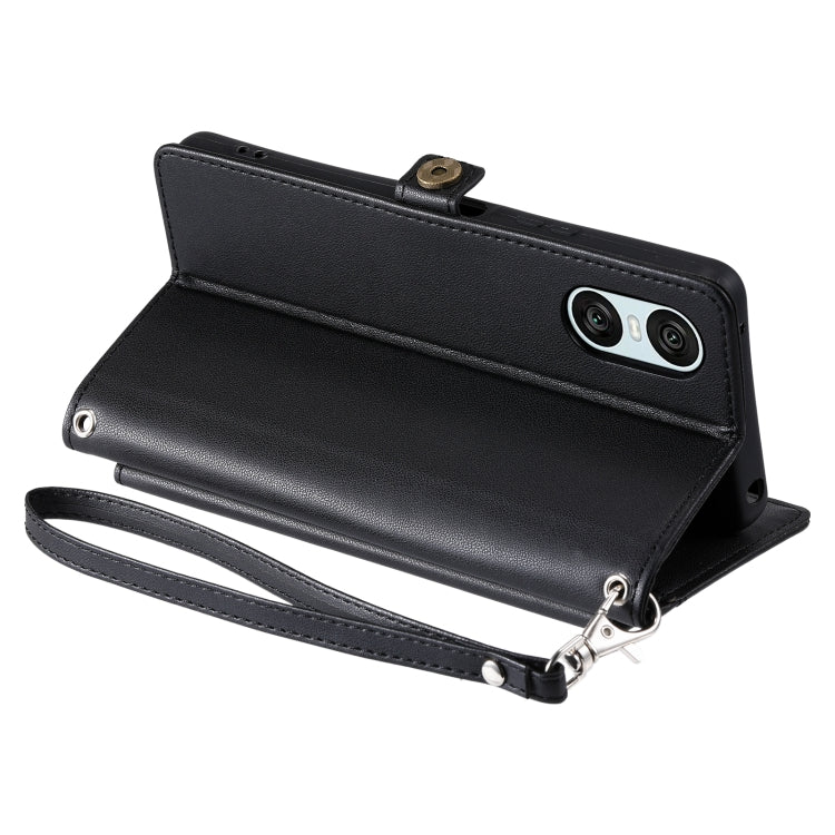 For Sony Xperia 10 VI Wallet Multi-card Slot Leather Phone Case with Lanyard