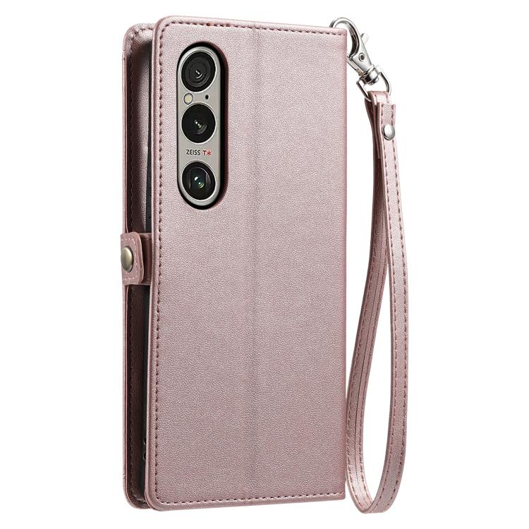 For Sony Xperia 1 VII Wallet Multi-card Slot Leather Phone Case with Lanyard