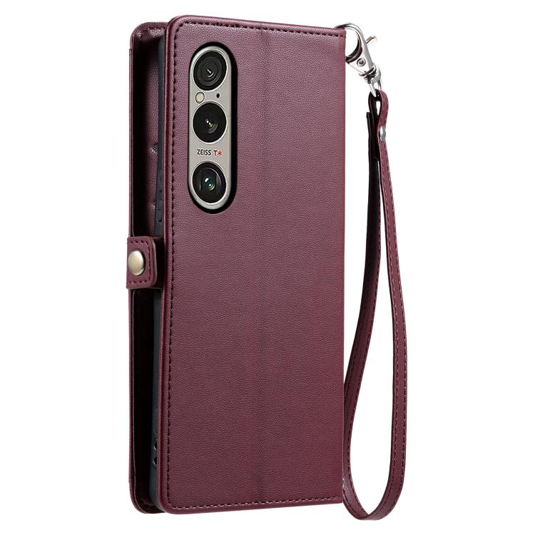 For Sony Xperia 1 VII Wallet Multi-card Slot Leather Phone Case with Lanyard