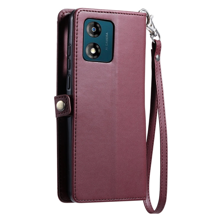 For Motorola Moto E13 Wallet Multi-card Slot Leather Phone Case with Lanyard