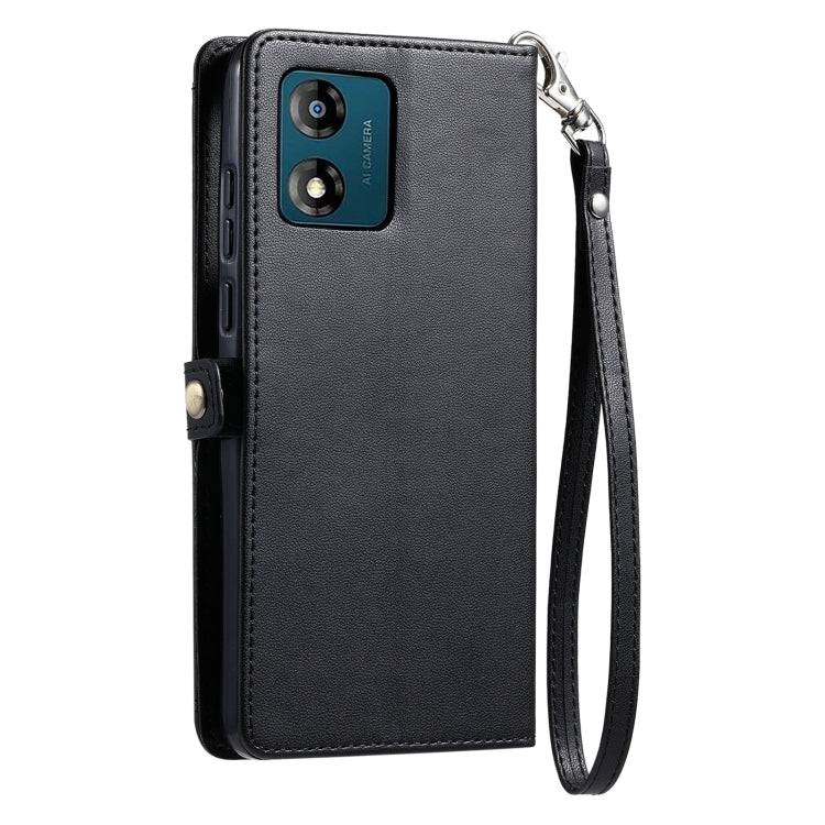 For Motorola Moto E13 Wallet Multi-card Slot Leather Phone Case with Lanyard