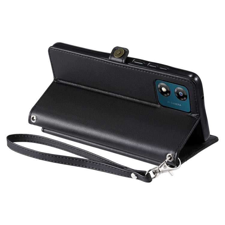 For Motorola Moto E13 Wallet Multi-card Slot Leather Phone Case with Lanyard