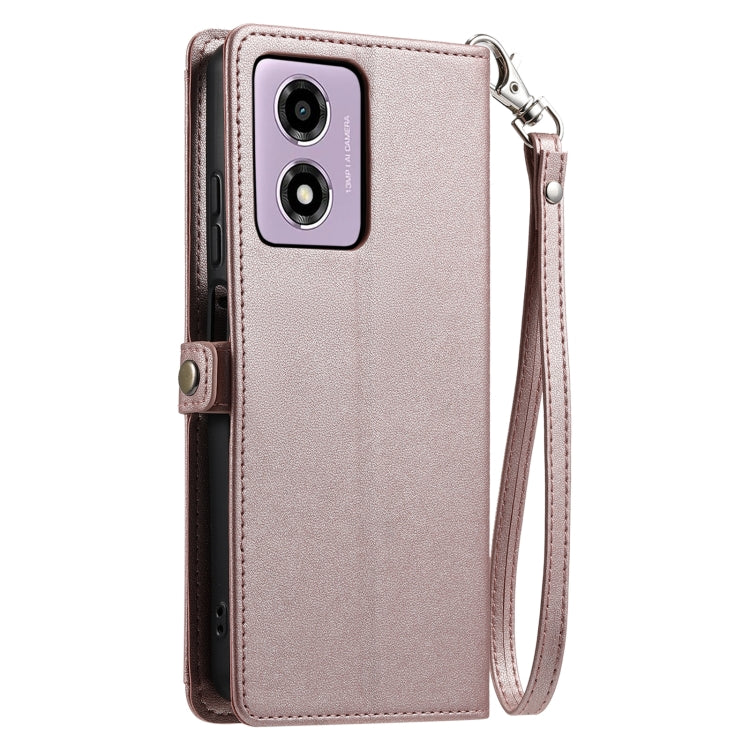 For Motorola Moto E14 / G24 / G04 Wallet Multi-card Slot Leather Phone Case with Lanyard