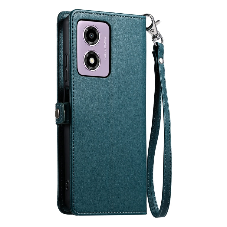 For Motorola Moto E14 / G24 / G04 Wallet Multi-card Slot Leather Phone Case with Lanyard