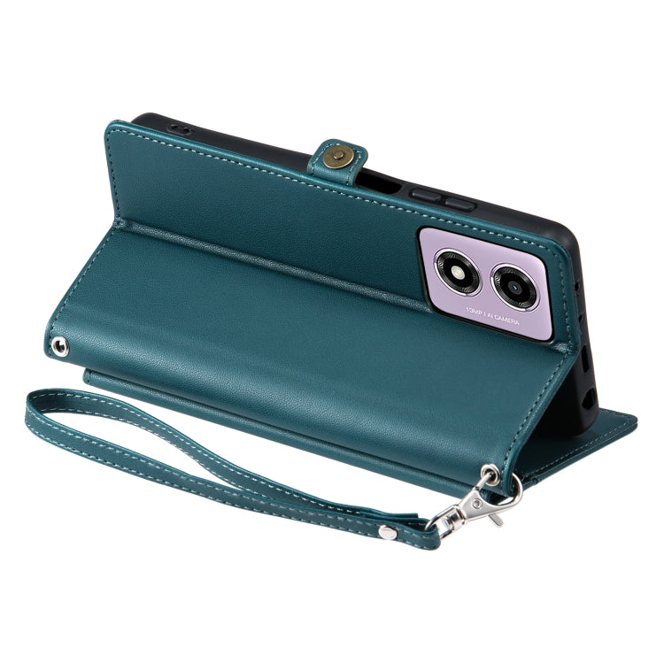 For Motorola Moto E14 / G24 / G04 Wallet Multi-card Slot Leather Phone Case with Lanyard