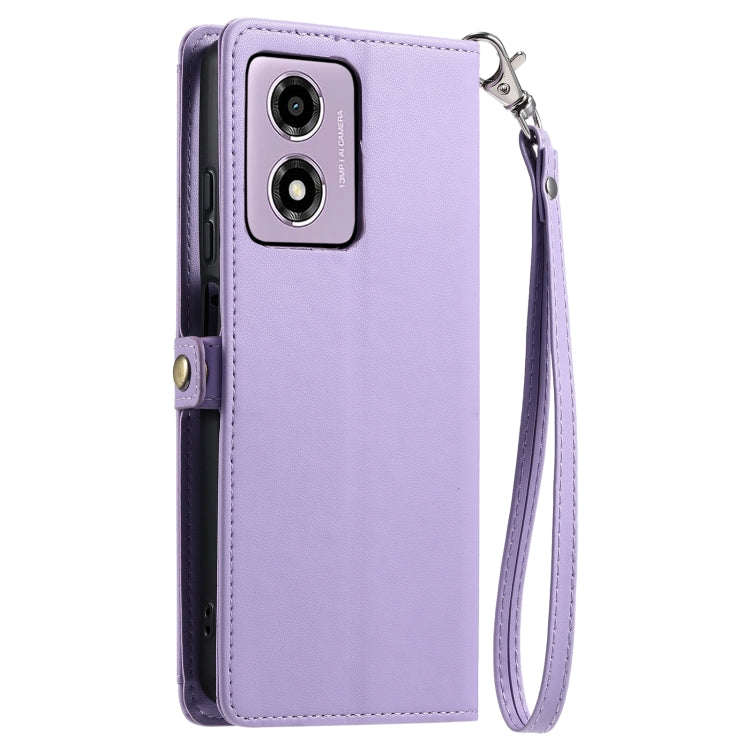 For Motorola Moto E14 / G24 / G04 Wallet Multi-card Slot Leather Phone Case with Lanyard