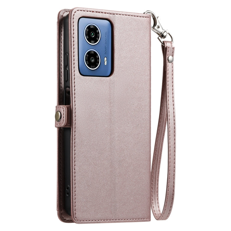 For Motorola Moto G34 Wallet Multi-card Slot Leather Phone Case with Lanyard