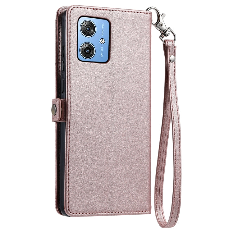 For Motorola Moto G54 / G64 Wallet Multi-card Slot Leather Phone Case with Lanyard